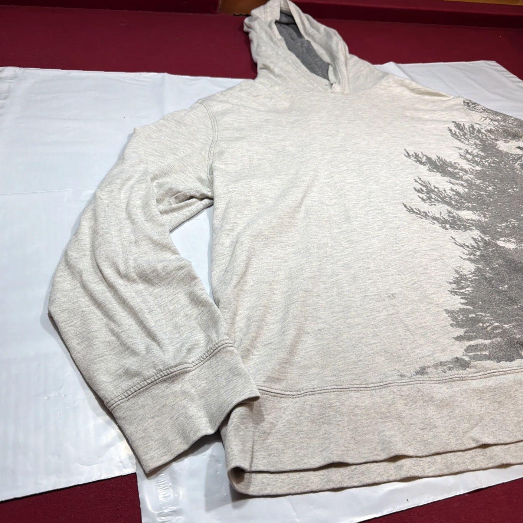 American Eagle Outfitters American Eagle XL Men Hoodie Pullover Gray Forest Print Trees Size US XL / EU 56 / 4 - 5 Thumbnail