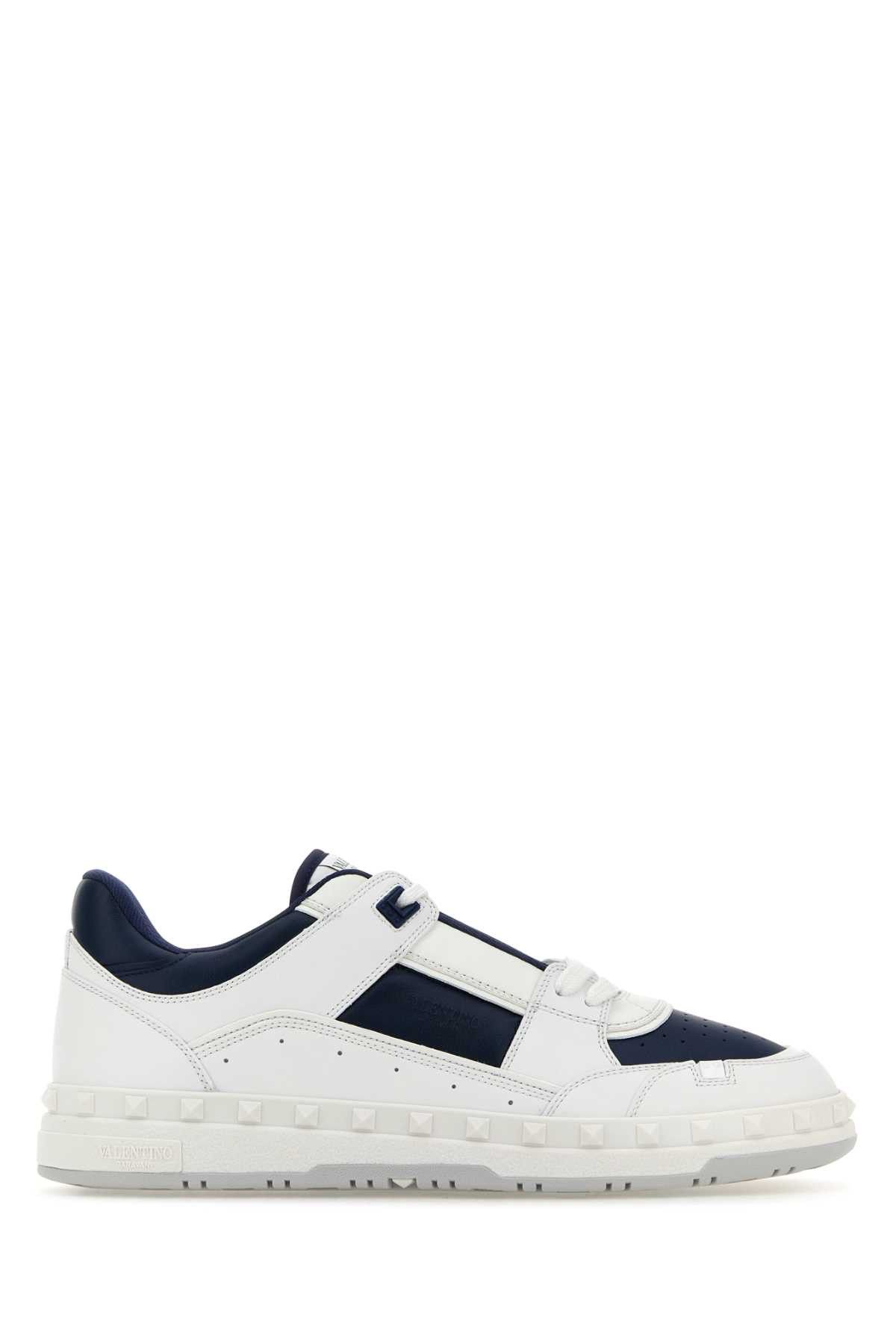 image of Valentino Garavani Two-Tone Leather Freedots Sneakers, Men's (Size 8)