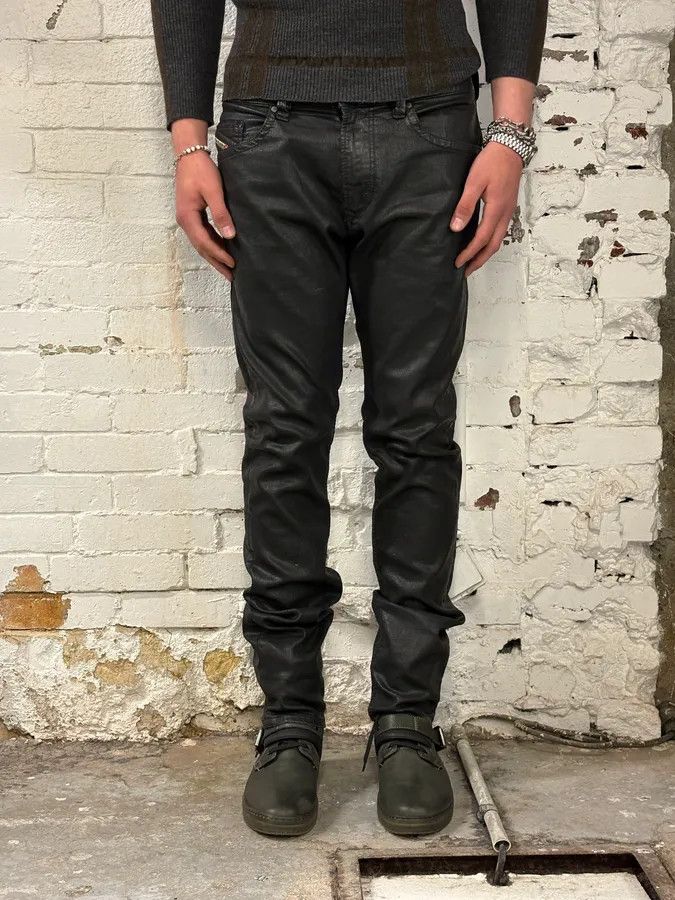 Diesel Diesel Black Waxed Avant-Garde Jeans Size US 33 - 2 Thumbnail