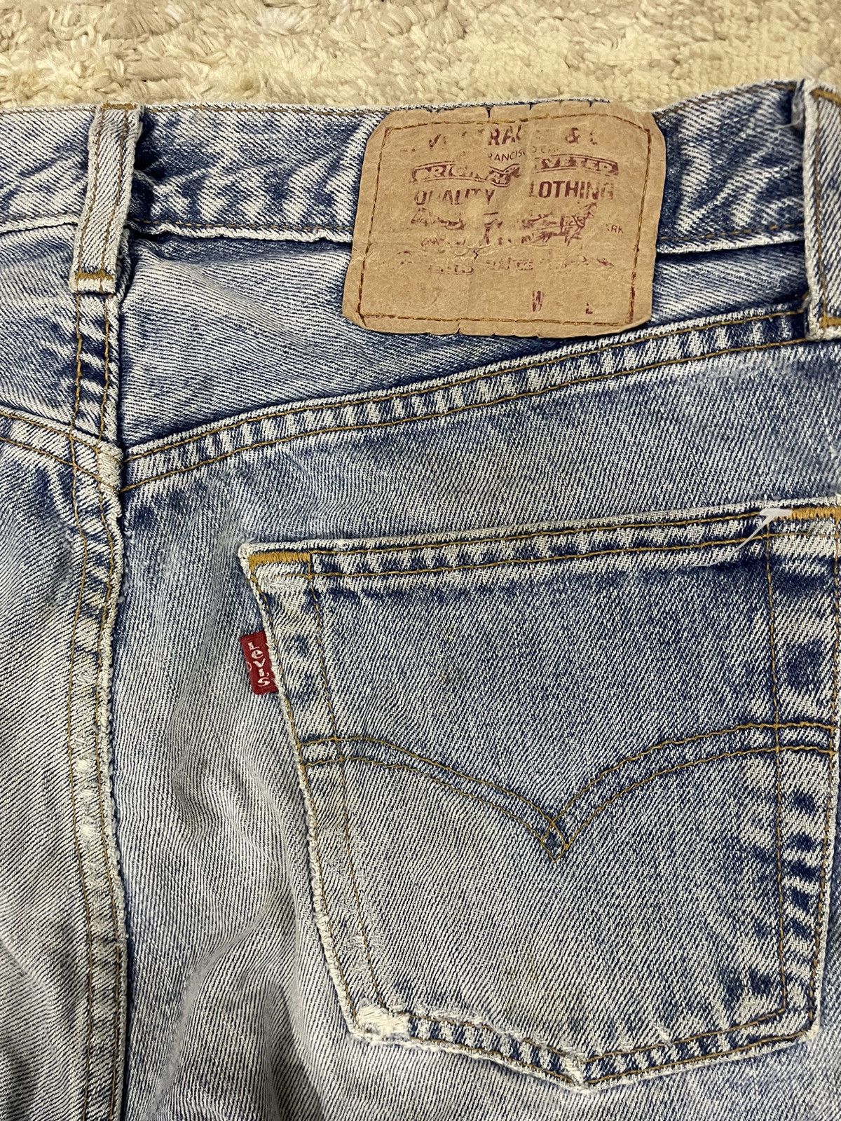 Levi's Vtg Levis 501 EU distressed patchwork sashiko boro Size US 31 - 4 Thumbnail