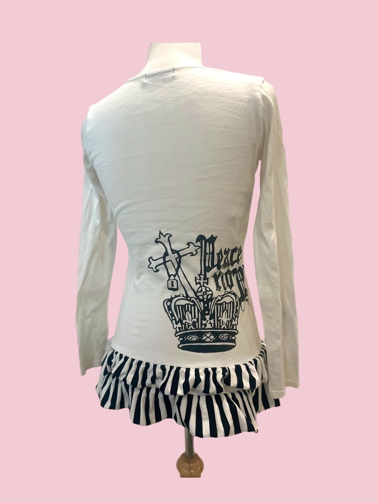 Black and White Peace Now Cross Gothic Cardigan Long Sleeve T Shirts