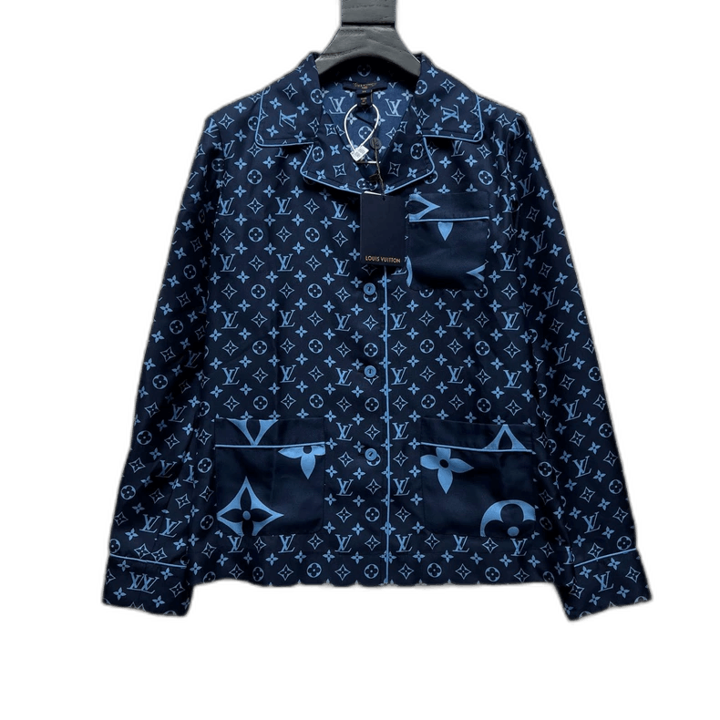 Louis Vuitton Louis Vuitton Monogram Silk Long Sleeve Shirt - dmc Size M / US 6-8 / IT 42-44 - 1 Thumbnail
