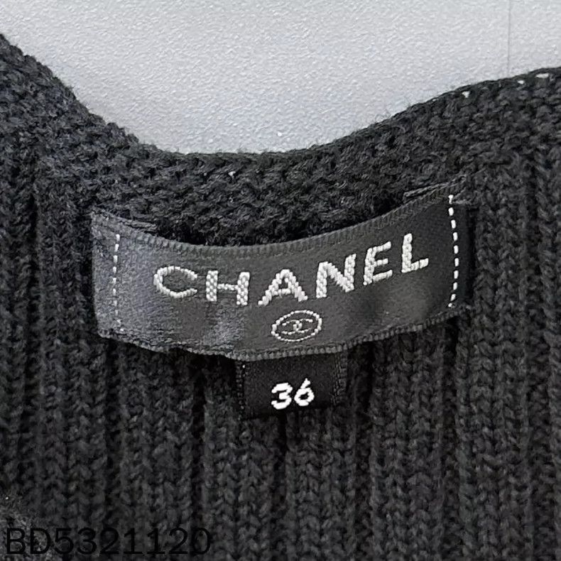 Chanel Chanel Black gold embossed double C logo knitted vest dress Size XS / US 0-2 / IT 36-38 - 5 Thumbnail