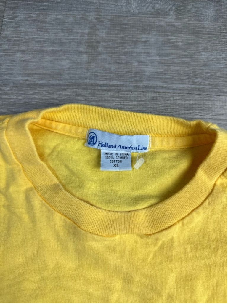 Other Men's vintage Holland America Line T-shirt XL Yellow Size US XL / EU 56 / 4 - 7 Thumbnail