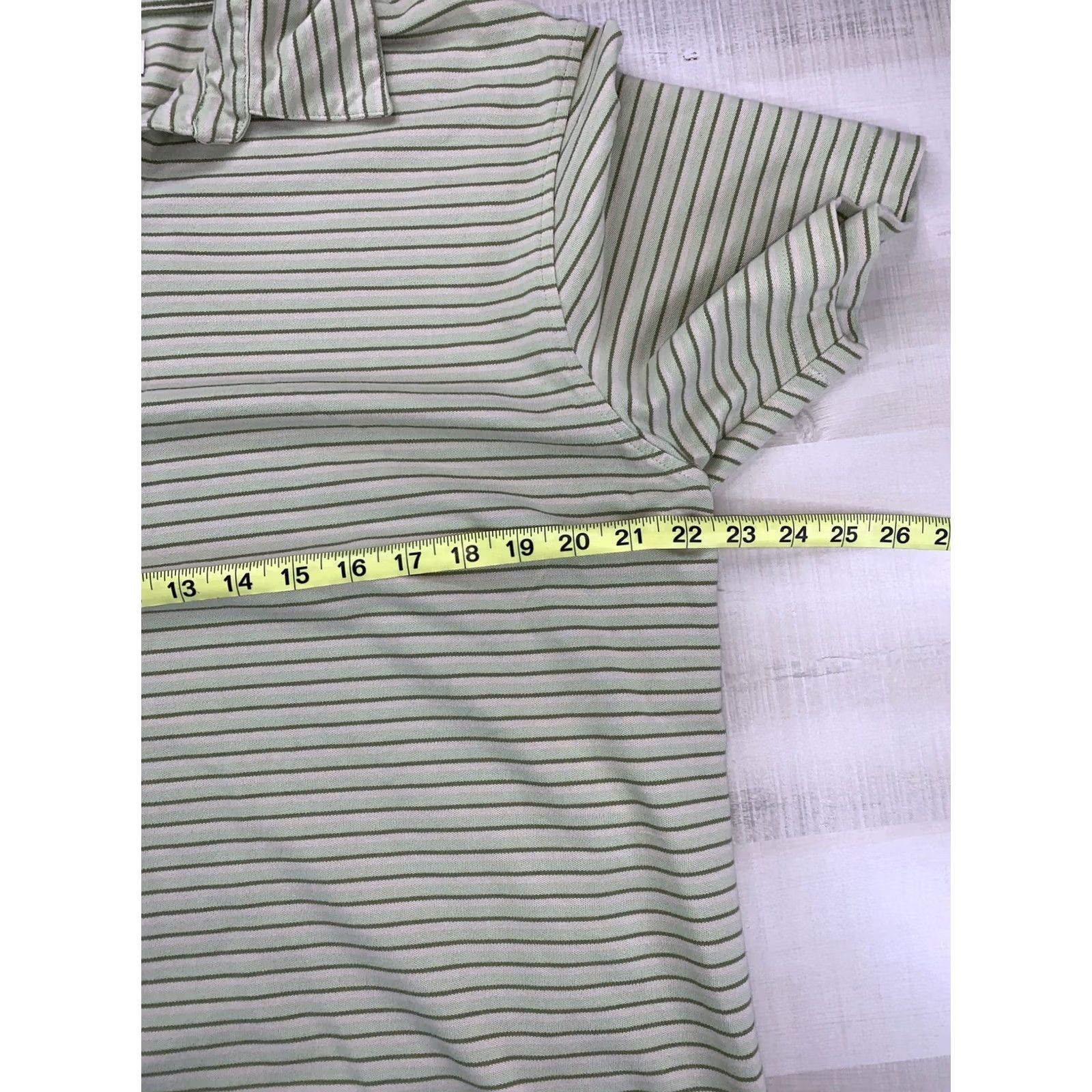 Banana Republic Banana Republic Polo Shirt Mens XL Green Stripe Stretch Wool Cotton Blend Casual Shirt Rugby Style Polo Mens XL Green Stripe Polo Shirt Size US XL / EU 56 / 4 - 4 Thumbnail