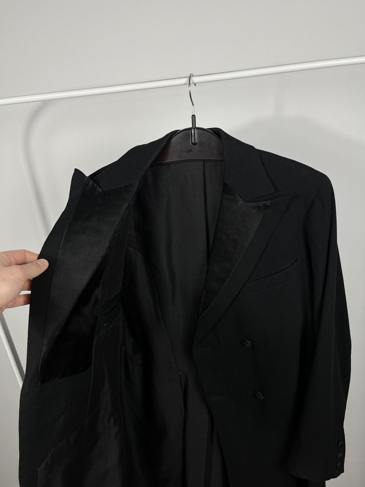 Other Vintage Black Tailcoat Style Long Coat Jacket Satin Collar Size US S / EU 44-46 / 1 - 6 Thumbnail