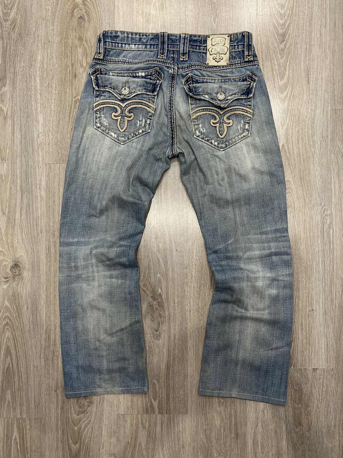 Rock Revival Vintage Rock Revival Distressed Fleur-de-Lis Denim Jeans Y2K Size US 31 - 3 Thumbnail