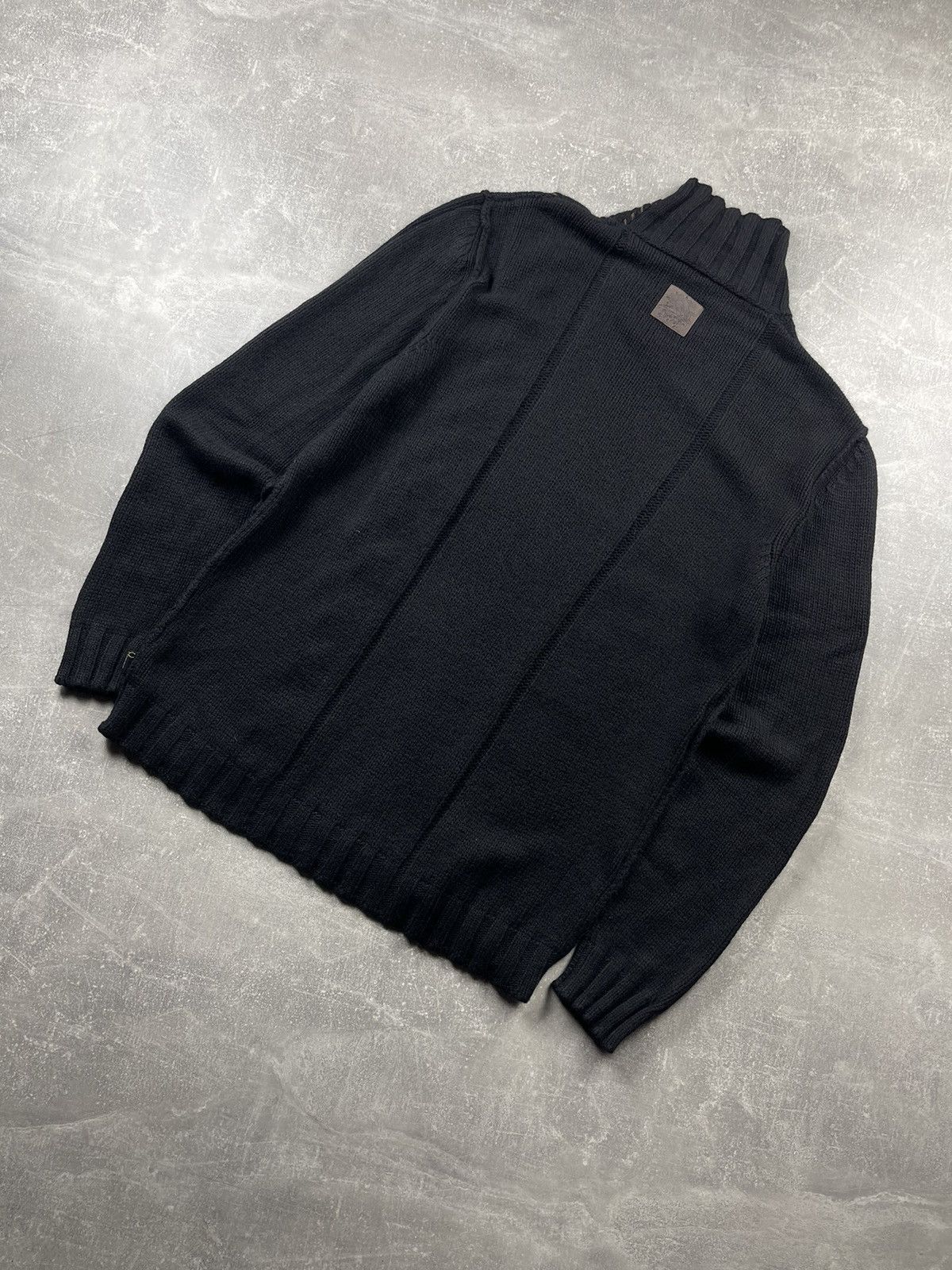 Just Cavalli Just Cavalli Black Wool Lace Up Detail Turtleneck Sweater Size US XL / EU 56 / 4 - 6 Thumbnail