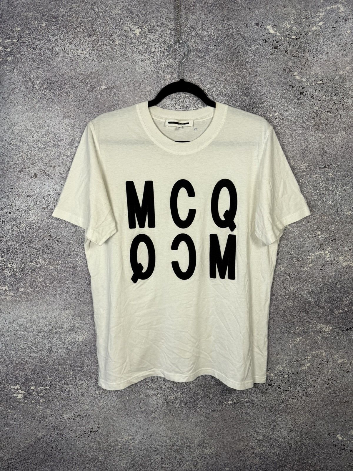 Alexander McQueen × MCQ McQ Alexander McQueen Big Mirror Logo White T-Shirt Large Size US L / EU 52-54 / 3 - 1 Thumbnail