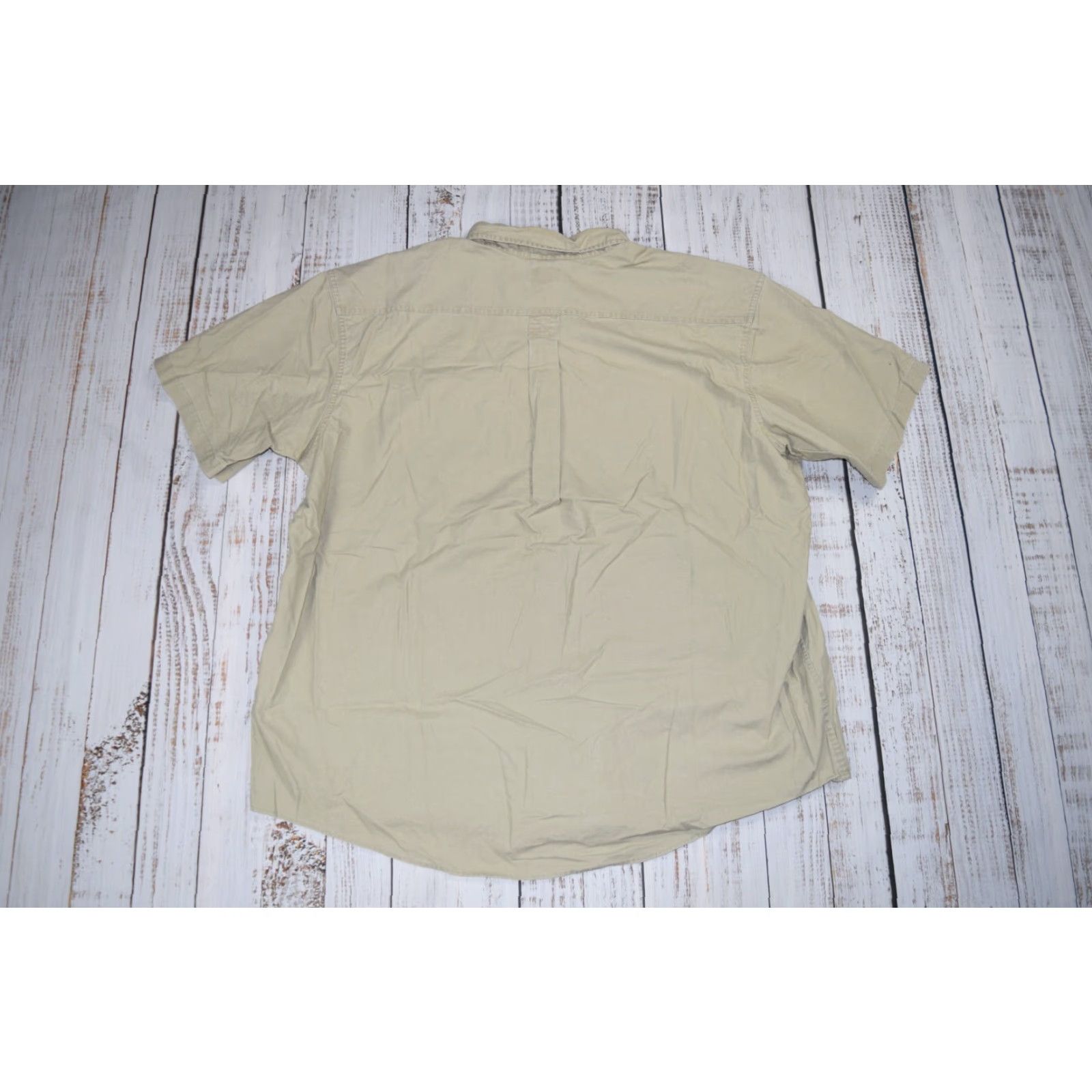 Vintage VINTAGE LL BEAN Button-Up Shirt Men 2XL Traditional Fit S/S Sunwashed Canvas Beige Khaki Cotton Power Pockets Size US XXL / EU 58 / 5 - 7 Thumbnail
