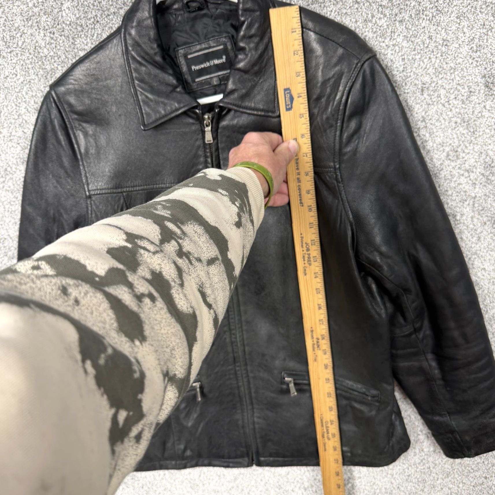 Vintage VTG 90s Preswick & Moore Leather Jacket Mens L Black Biker Streetwear Motorcycle Shirt Coat Jacket Size US L / EU 52-54 / 3 - 2 Thumbnail