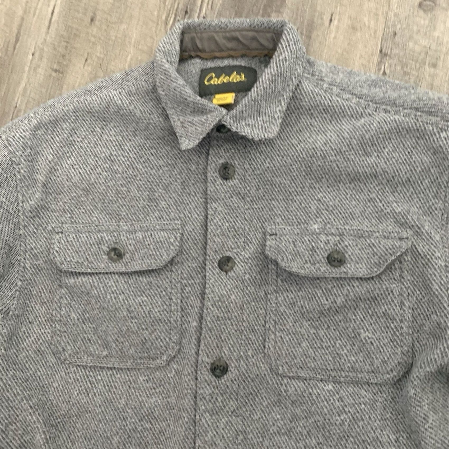 Vintage Cabelas Heavy Shirt Mens Medium Gray Woven Fleece Shacket Jacket Outdoors Pocket Size US M / EU 48-50 / 2 - 6 Thumbnail