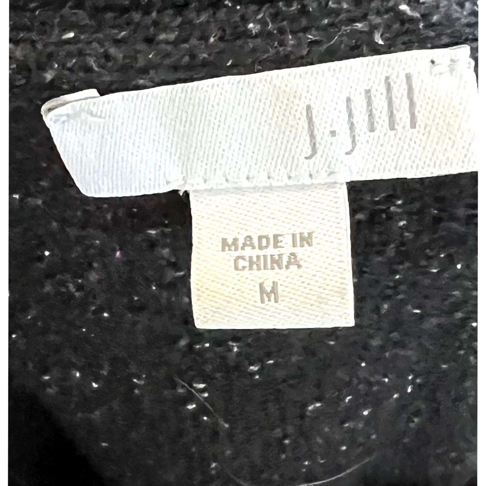 J. Jill J. Jill Sweater Black Speckled Side Tie Cotton Acrylic Silk Blend Women’s Medium Pullover Long Sleeve Knit Tops M Womens Size M / US 6-8 / IT 42-44 - 7 Thumbnail