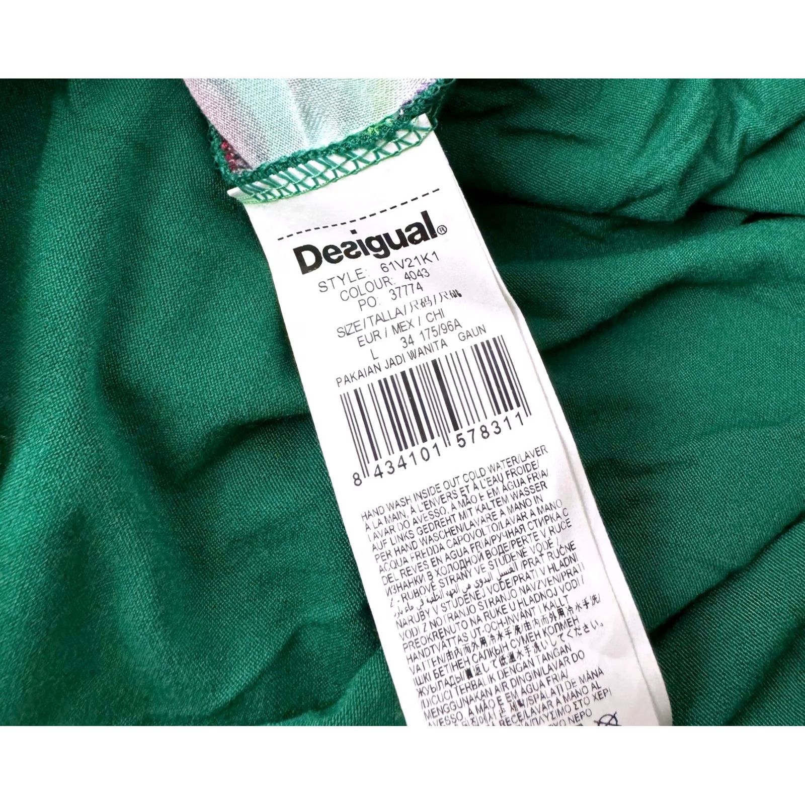 Desigual Desigual Regina green dress Size L womens 61V21K1 Size L / US 10 / IT 46 - 7 Thumbnail