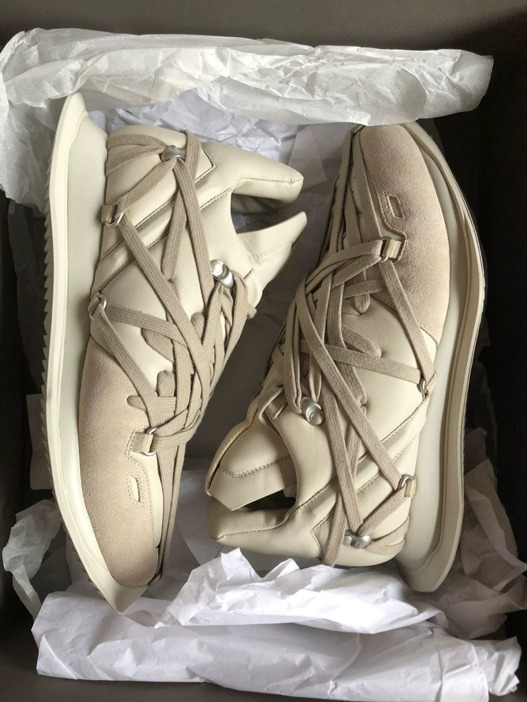 Rick Owens Rick Owens Beige Low Top Sneakers Size US 7 / EU 40 - 1 Thumbnail