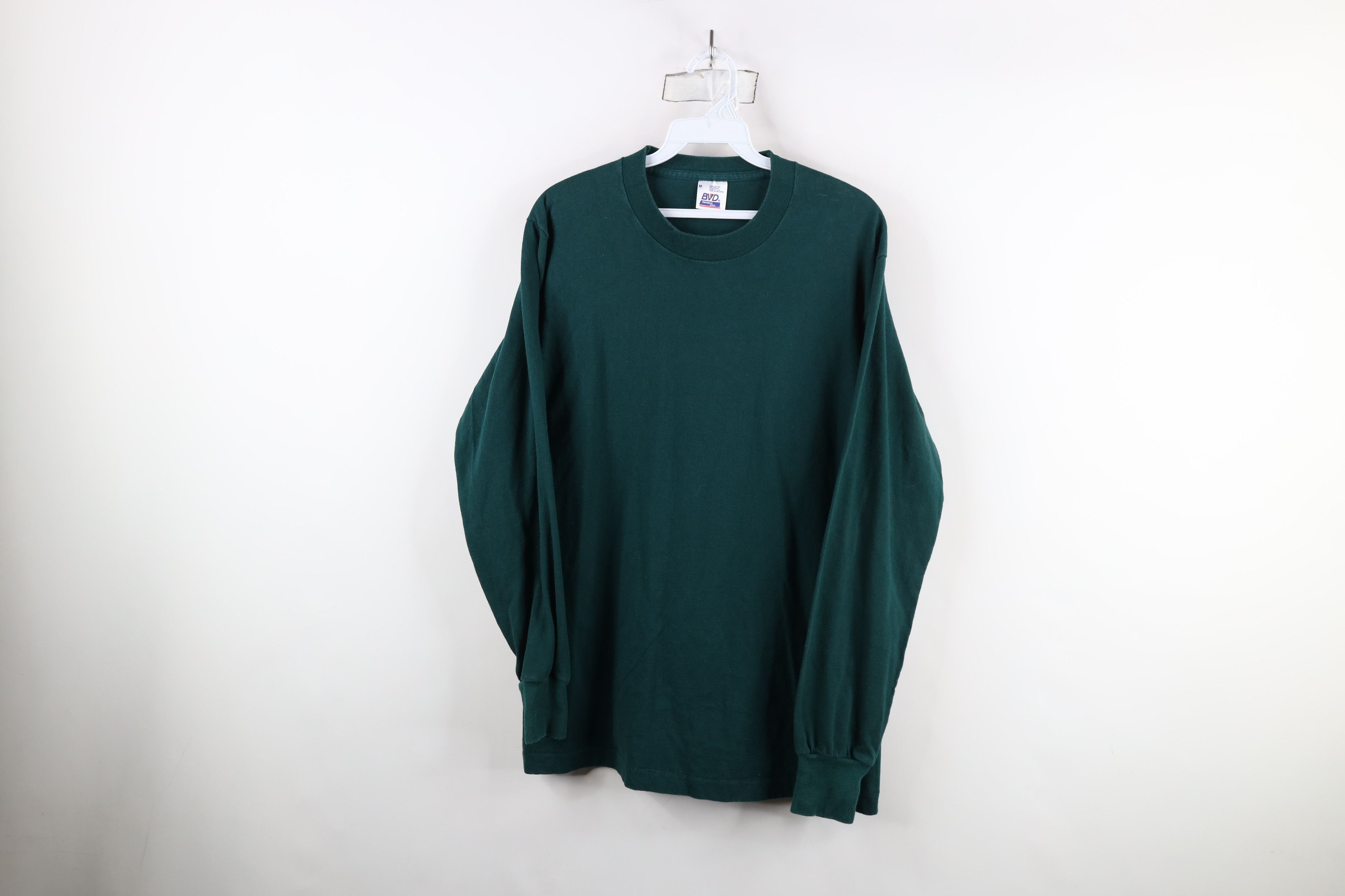 Vintage Vintage 90s Streetwear Cotton Long Sleeve T-Shirt Green USA Size US M / EU 48-50 / 2 - 1 Thumbnail