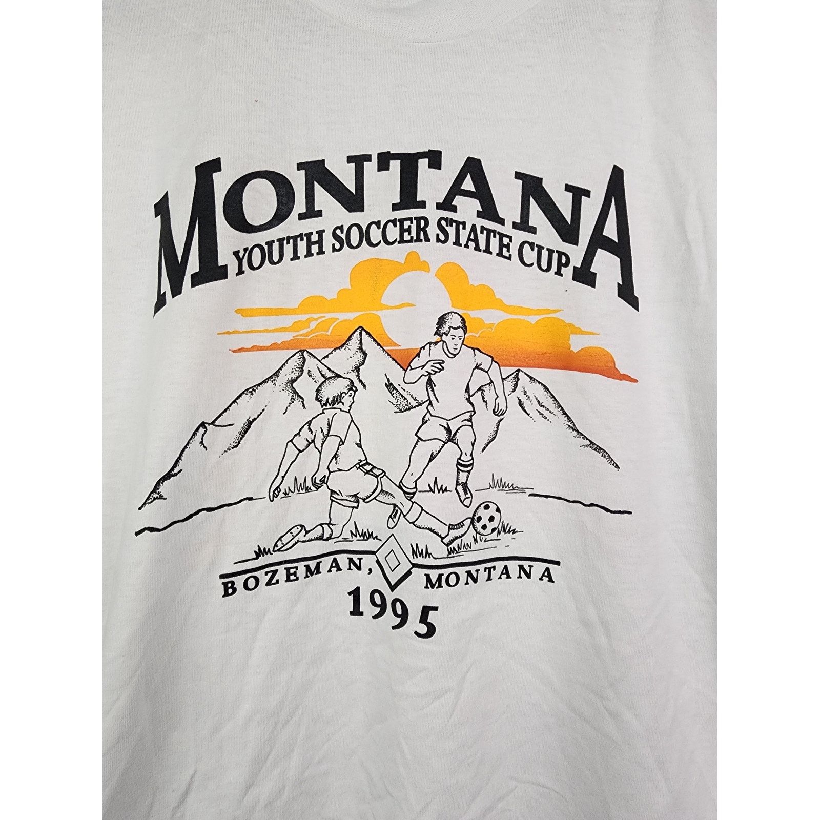 Jerzees Vintage Montana Shirt Soccer Bozeman Graphic Tee 1995 Large Size US L / EU 52-54 / 3 - 2 Thumbnail