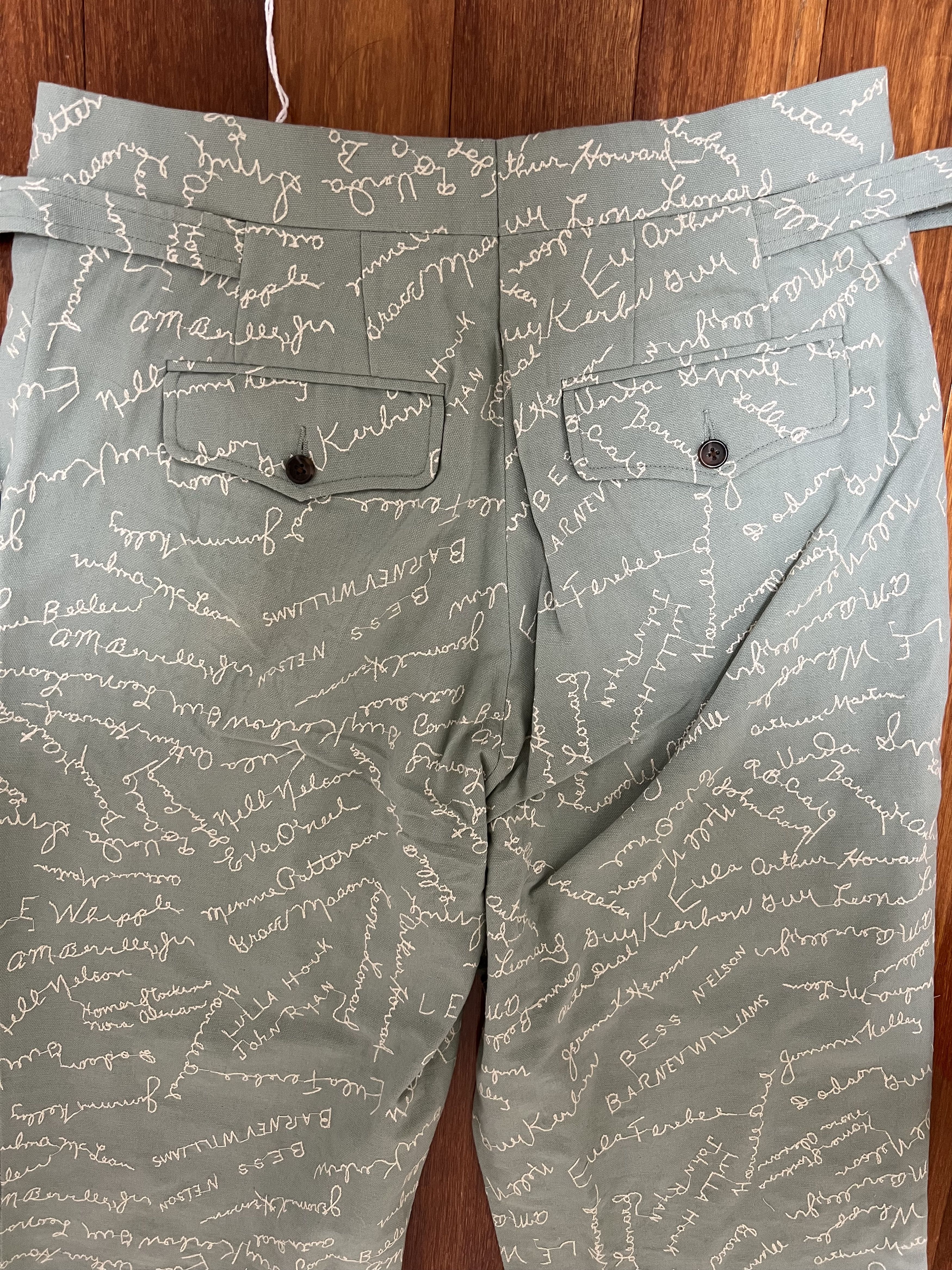 Bode 💚 FW22 Bode Green Embroidered Powder Signature Trousers NEW Size US 34 / EU 50 - 7 Thumbnail