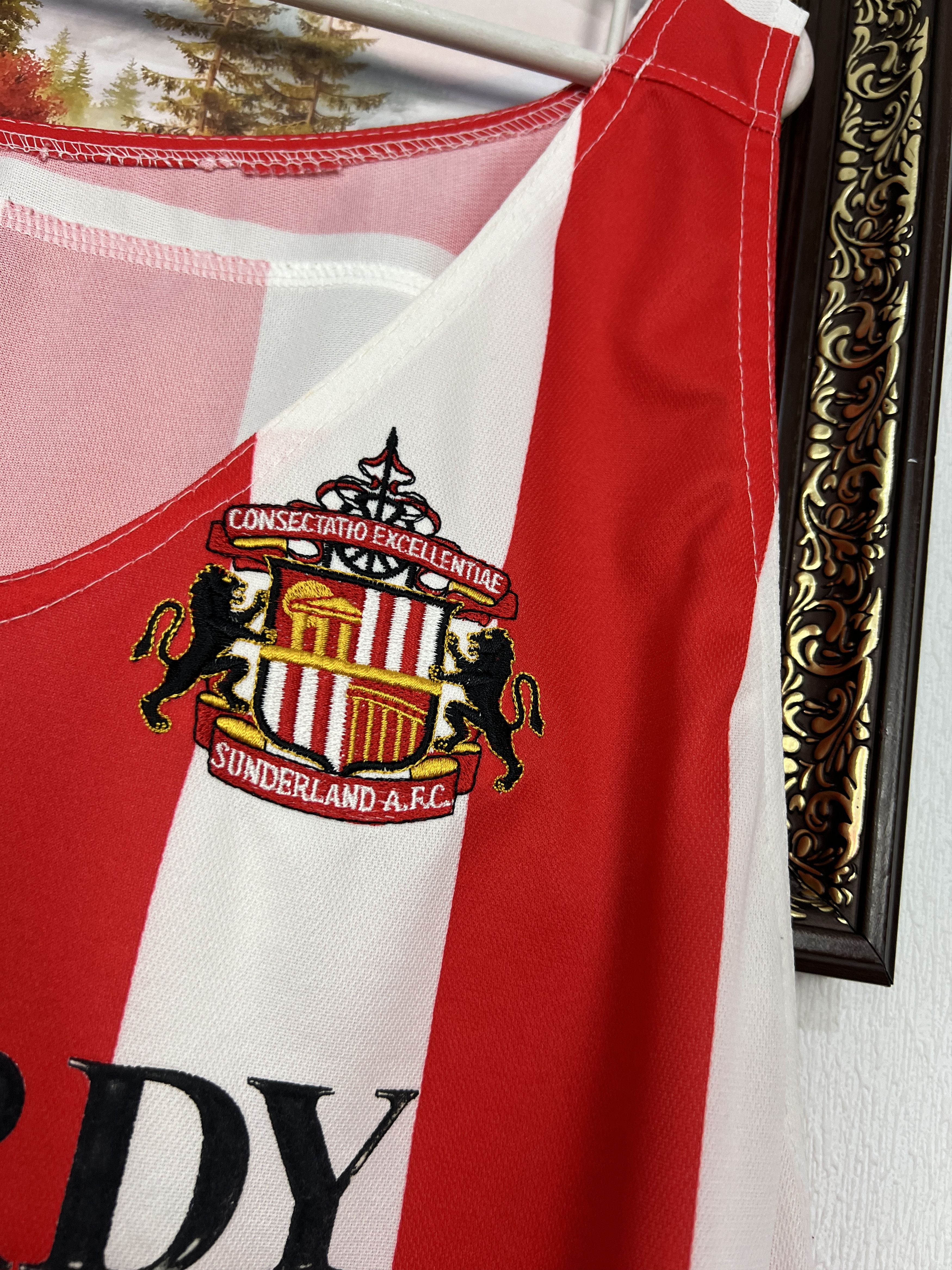 Asics Vintage ASICS Sunderland The Black Cats Football Shirt Size US XXL / EU 58 / 5 - 6 Thumbnail