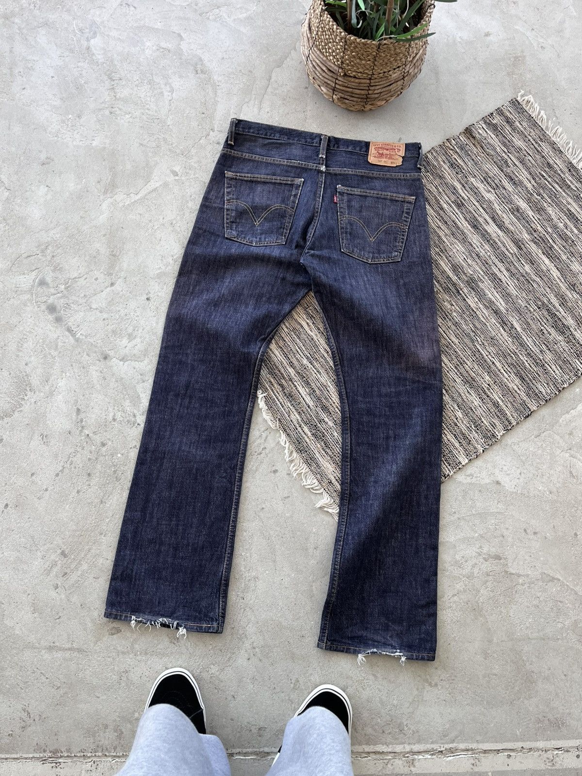 Vintage Levis 507 Denim Jeans 34x34 Purple Tint Straight Fit