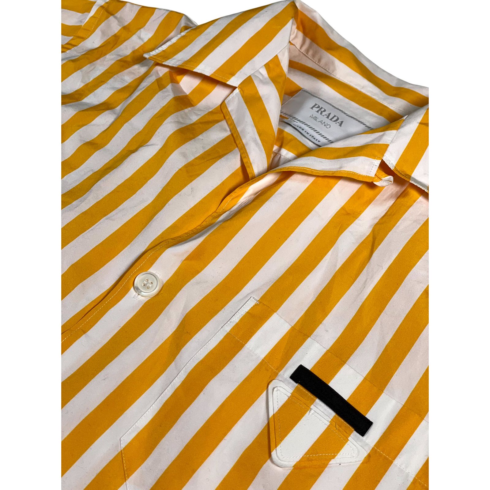 Prada Prada Button Up Yellow Stripe Shirt Size US XS / EU 42 / 0 - 3 Thumbnail