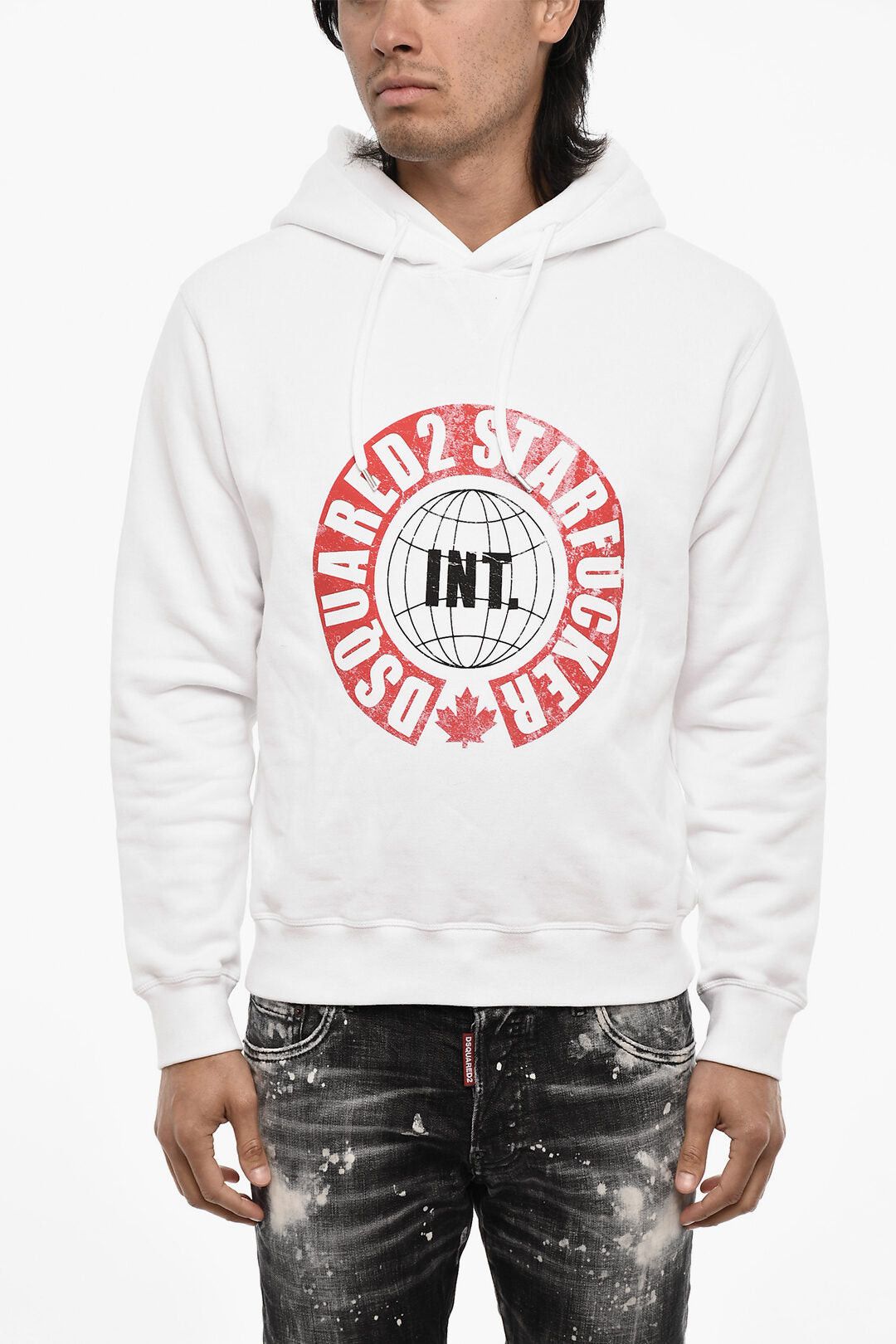 Dsquared2 Cotton Hoodie with Contrast Print Size US XS / EU 42 / 0 - 1 Thumbnail