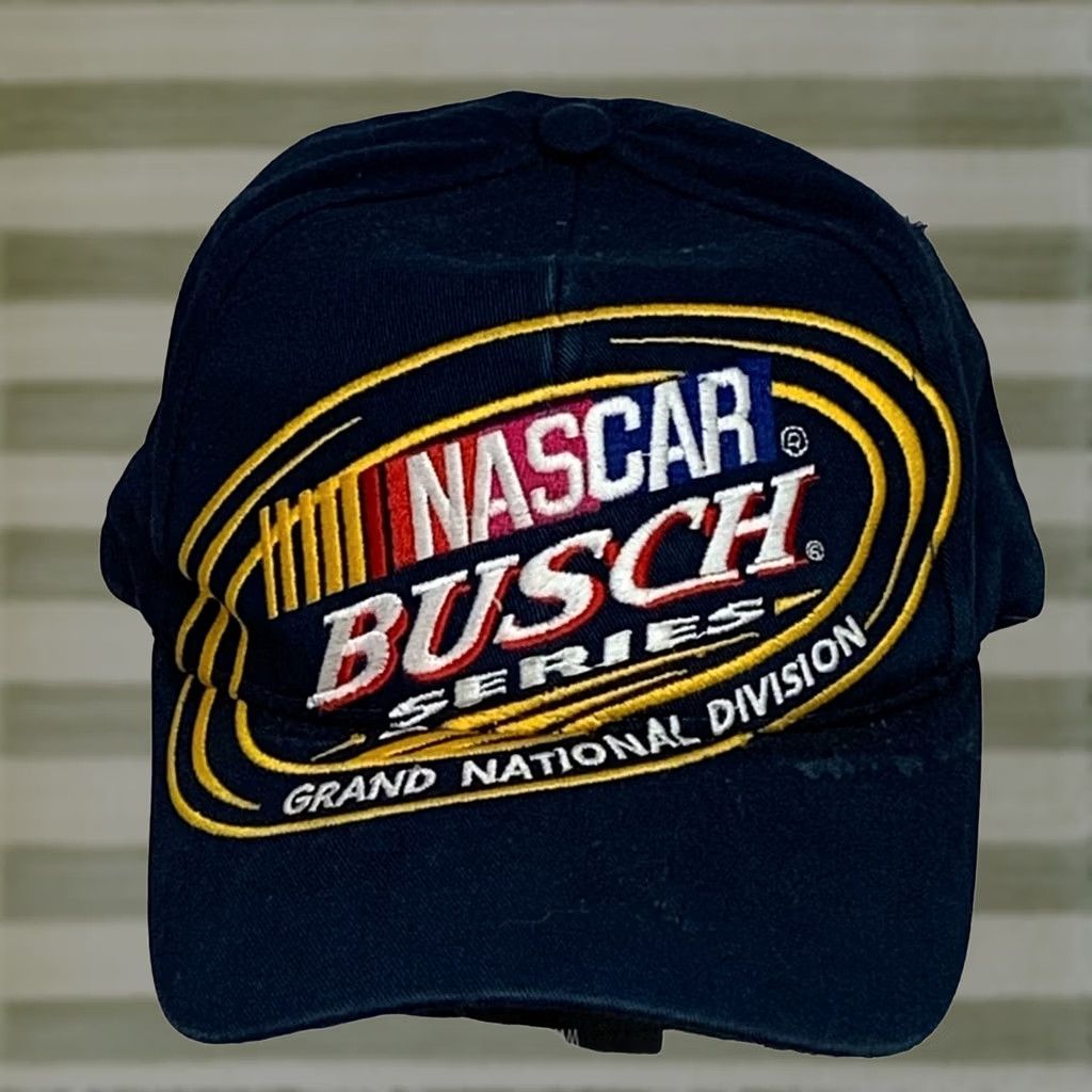 NASCAR VINTAGE 1999 MENS BUSCH NASCAR RACING BIG EMBROIDERED SNAPBACK NICE Baseball Cap One Size Blue Mens Size ONE SIZE - 1 Thumbnail