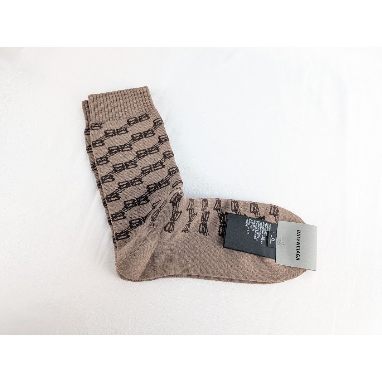 Balenciaga o1rshd1 Size: L / Socks BB Monogram Tennis in Beige Size ONE SIZE - 2 Thumbnail