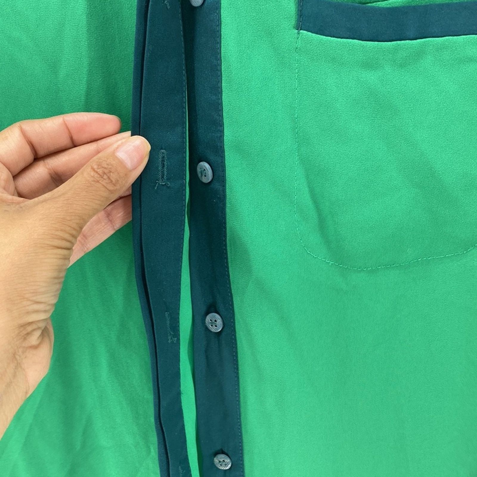 Free People Free People Two Tone Green Tunic Shirt longline size S Size S / US 4 / IT 40 - 6 Thumbnail