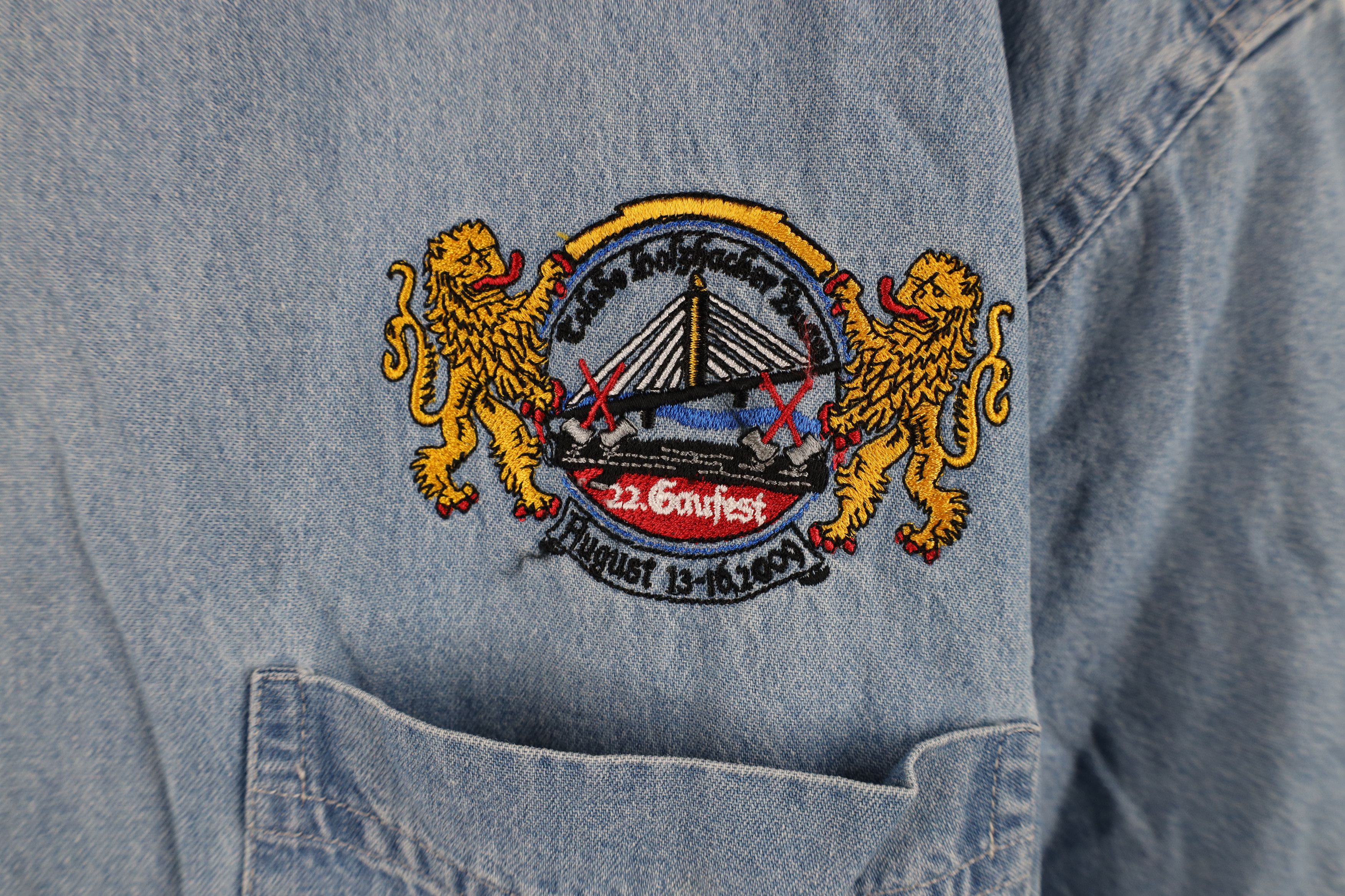 Vintage Vintage Y2K American Festival Denim Jean Button Down Shirt Size US XXL / EU 58 / 5 - 4 Thumbnail