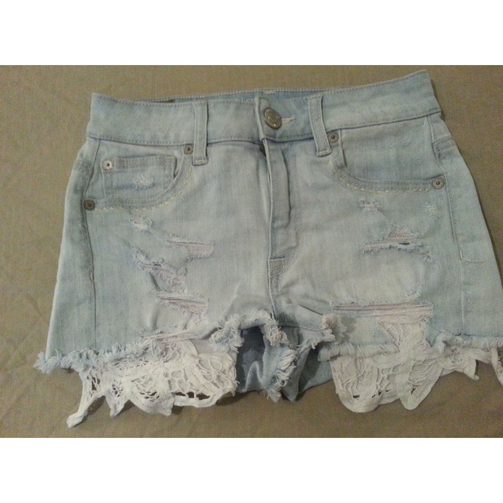 American Eagle Outfitters Womens American Eagle Outfitters Denim Shorts 00 Jean Hi-Rise Shortie Blue Size 24" / US 00 / IT 34 - 2 Thumbnail