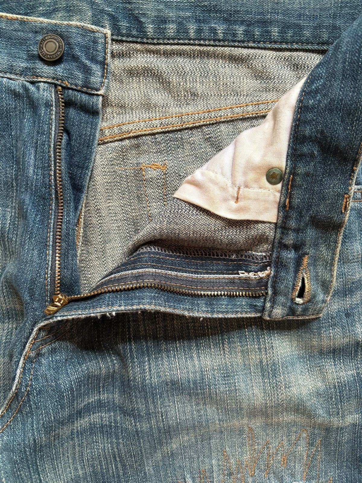 Japanese Brand Vintage Japanese Brand Mud Wash Sashiko Patched Baggy Jeans Size US 33 - 9 Thumbnail