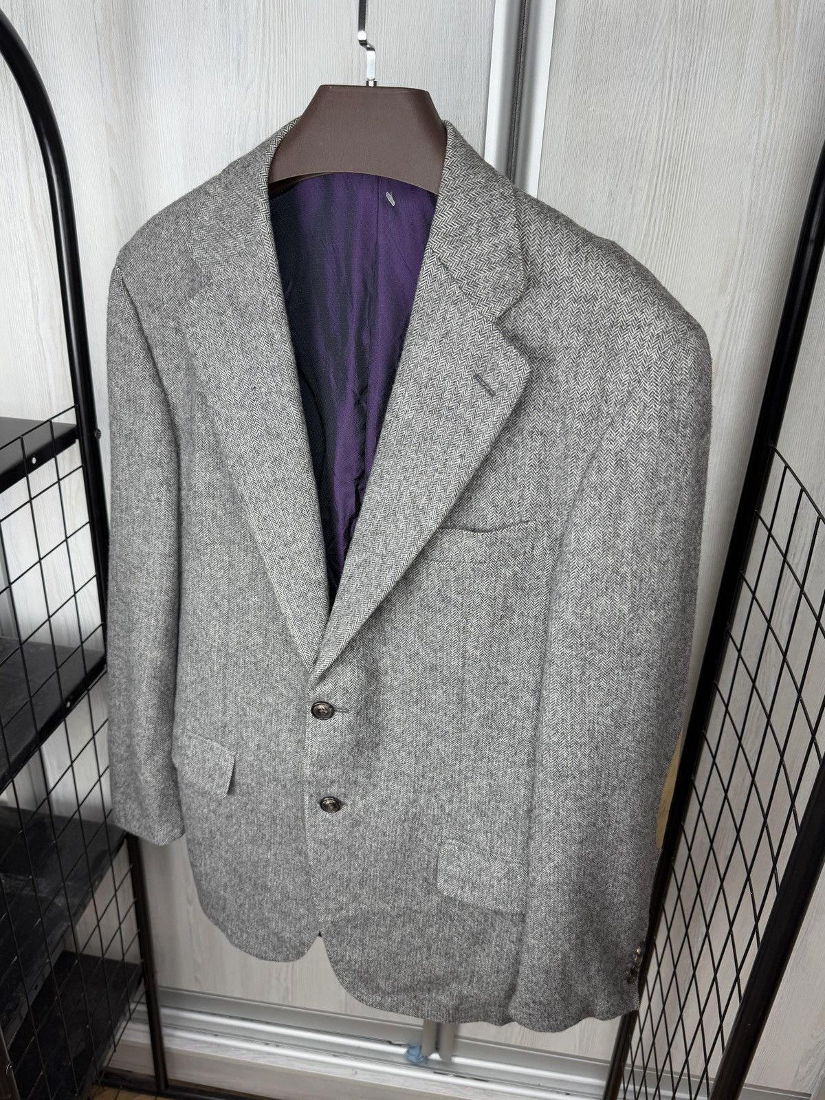 Pal Zileri Pal Zileri Concept grey wool cashmere herringbone blazer Size 46R - 6 Thumbnail
