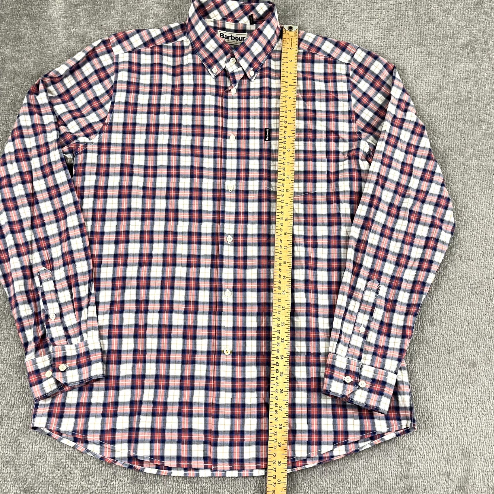 Barbour VINTAGEBARBOUR Shirt Mens Medium Highland Check Red White Blue Button Down Long Sleeve Size US M / EU 48-50 / 2 - 6 Thumbnail