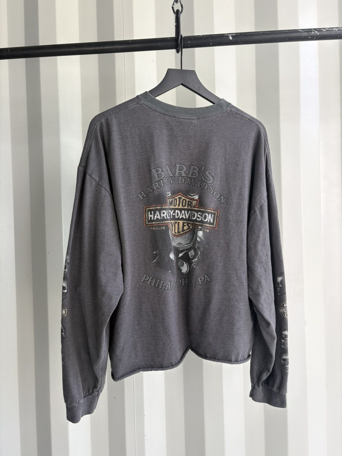 Harley Davidson Harley Davidson Skull Thrashed Faded Distressed Shirt GRUNGE Size US XL / EU 56 / 4 - 3 Thumbnail