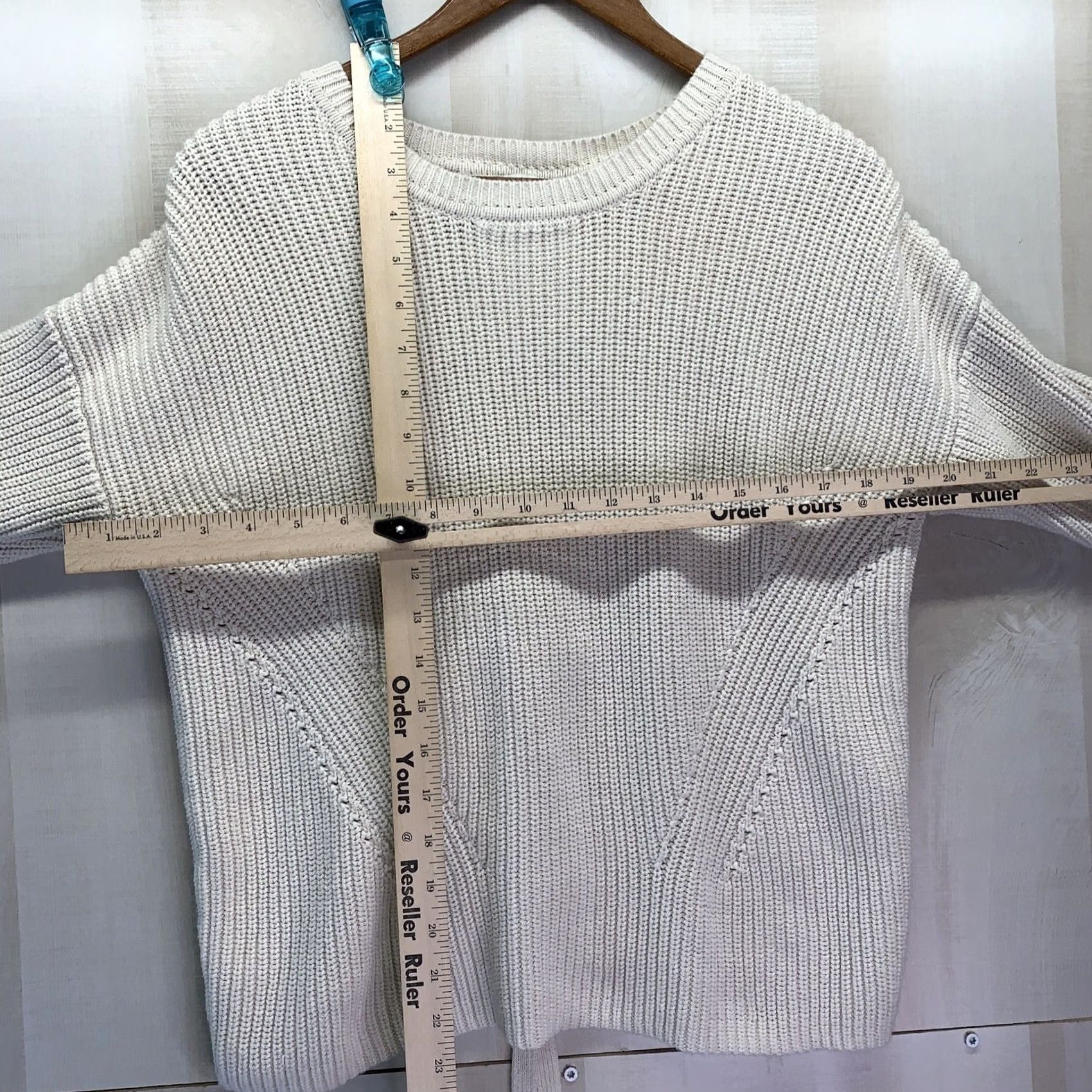 Lucky Brand Lucky Brand Women’s Lace Up Back Knit Ivory Sweater M, Knit, Pullover, 3/4 Sleeve, Regular, Ivory, Womens, Fall Winter Spring, Casual Size M / US 6-8 / IT 42-44 - 2 Thumbnail