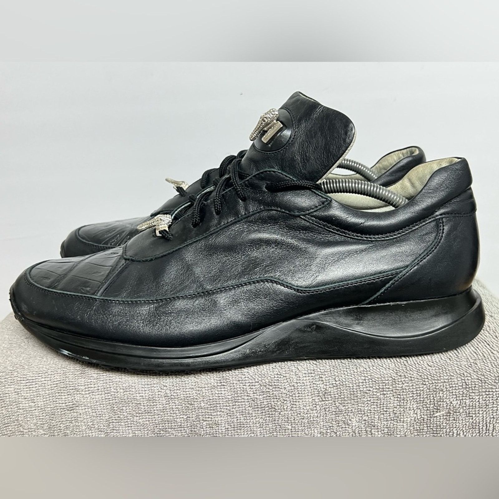 Mauri 8900 Mens Black Genuine Leather Alligator Shoes $770 (Size 13)