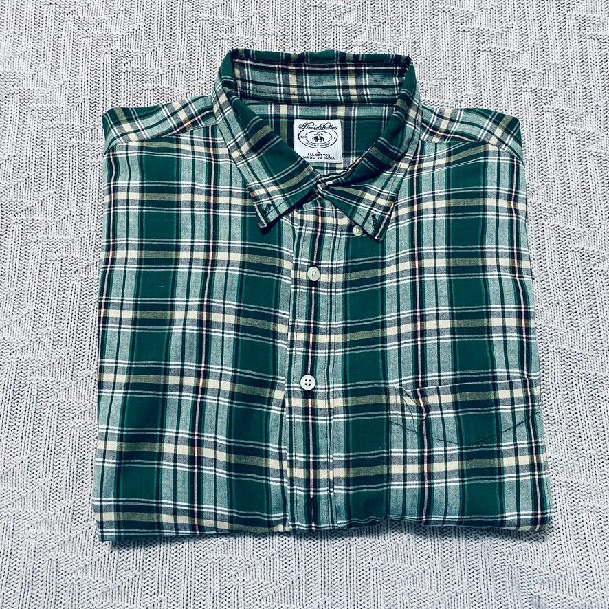 Brooks Brothers Brooks Brothers green plaid short sleeve button down Size US L / EU 52-54 / 3 - 1 Thumbnail
