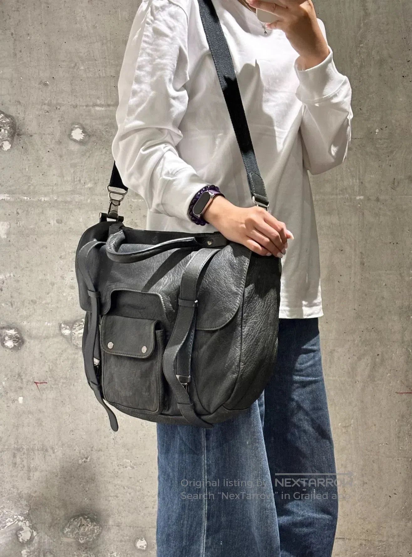 Maison Margiela Maison Margiela Mail Bag in Black Leather. Size ONE SIZE - 9 Thumbnail