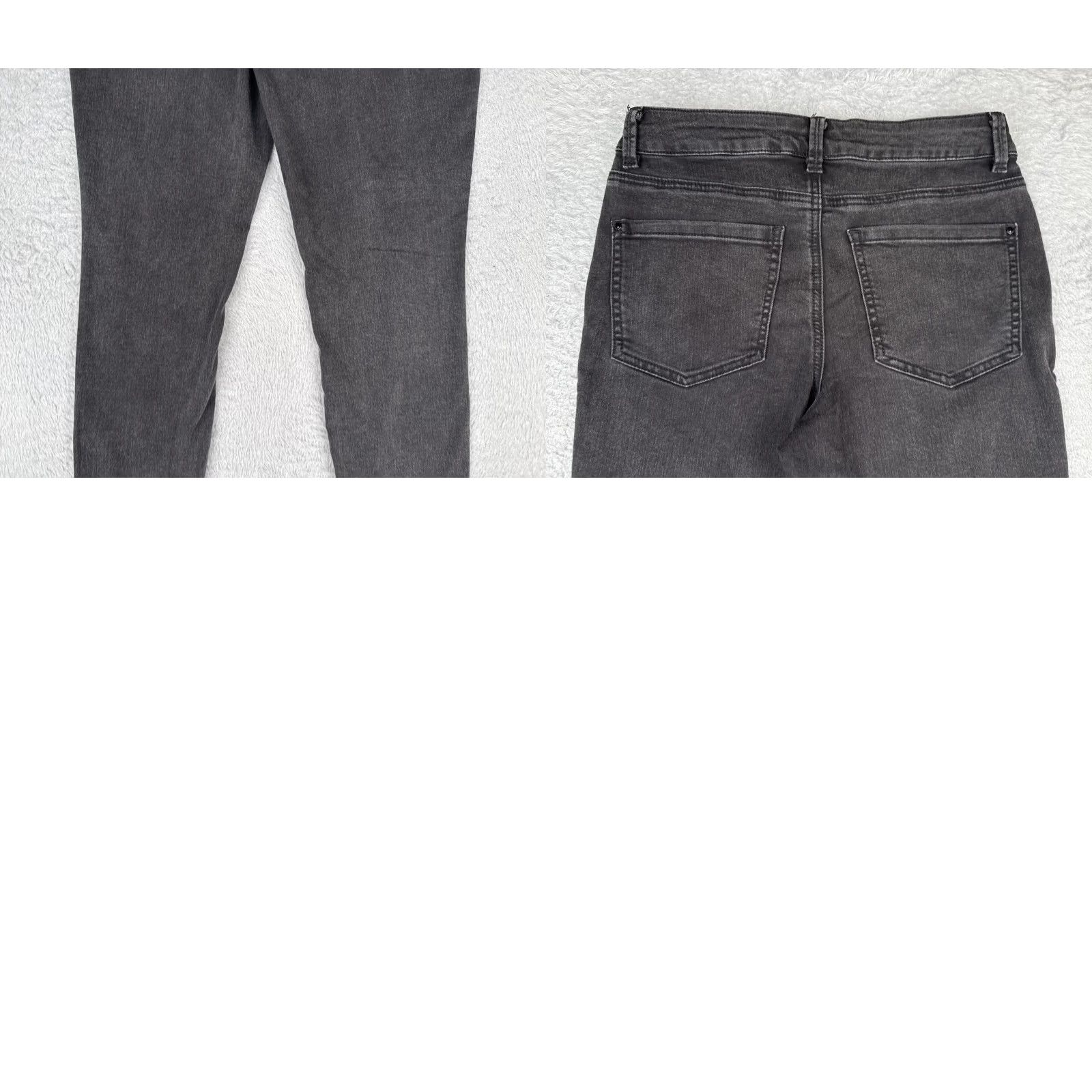 Vintage Maurices Jeans Women 6 Black Denim Skinny Tapered Distressed Raw Hem Button Fly Jeans Size 28" / US 6 / IT 42 - 10 Thumbnail