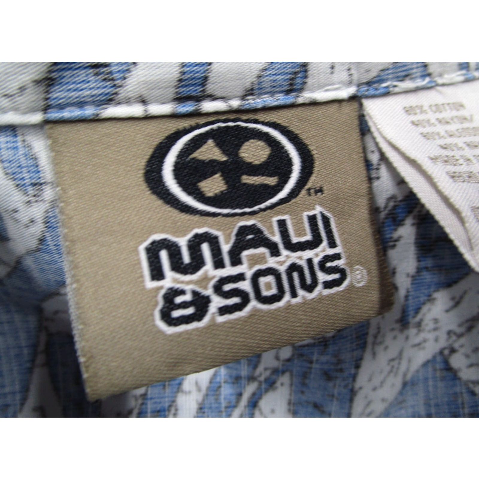 Vintage VINTAGE Maui and Sons Men's Hawaiian Shirt Short Sleeve Blue Floral 80s 90s Retro Camp Classic Size US L / EU 52-54 / 3 - 3 Thumbnail