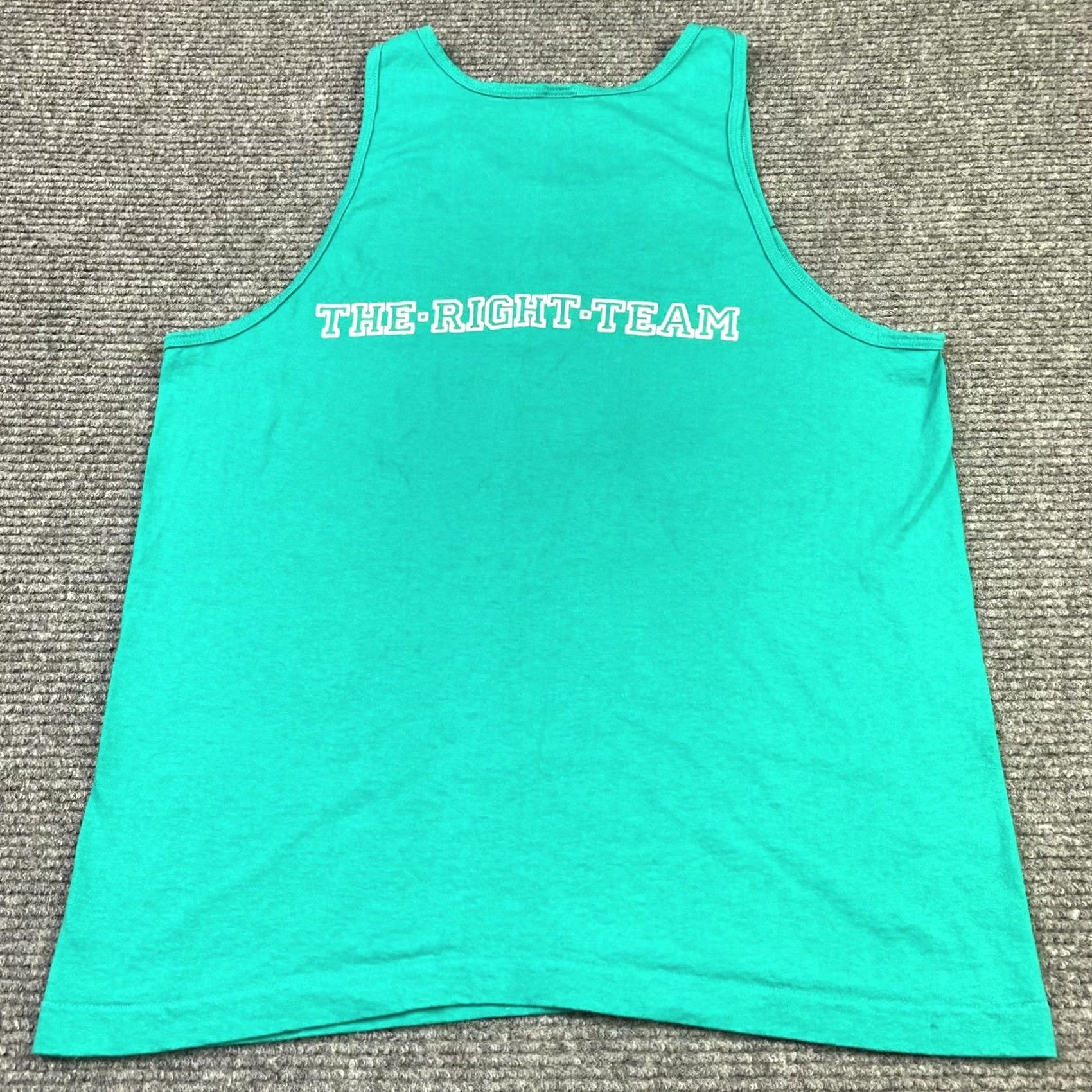 Fruit Of The Loom VINTAGE 90s Adult XL Green Tank Top Sleeveless Shirt Clark Team Fruit of the Loom Shirt Mens Tank Top Graphic Double Sided 90s Theme Size US XL / EU 56 / 4 - 3 Thumbnail