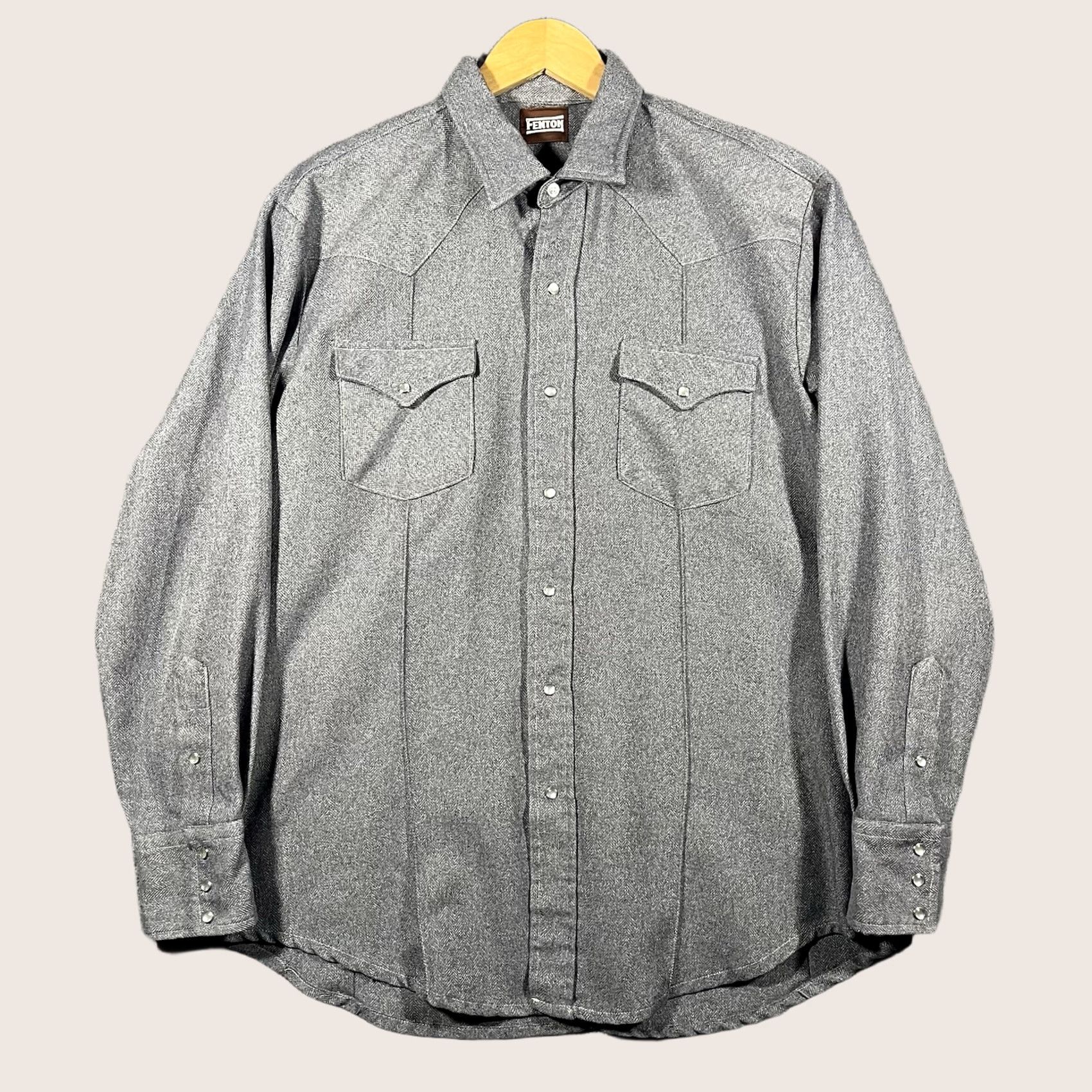 Vintage VINTAGE Fenton Western Pearl Snap Long Tails Shirt Mens XL Gray Size US XL / EU 56 / 4 - 1 Thumbnail