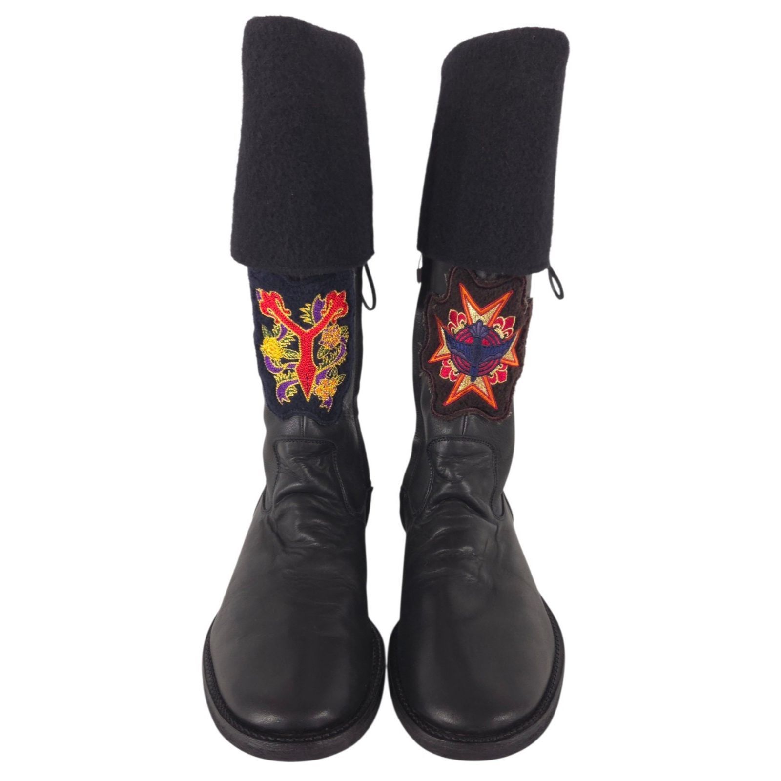 Yohji Yamamoto Yohji Yamamoto Pour Homme Embroidered Wool Cuff Boots US 11 Size US 11 / EU 44 - 3 Thumbnail