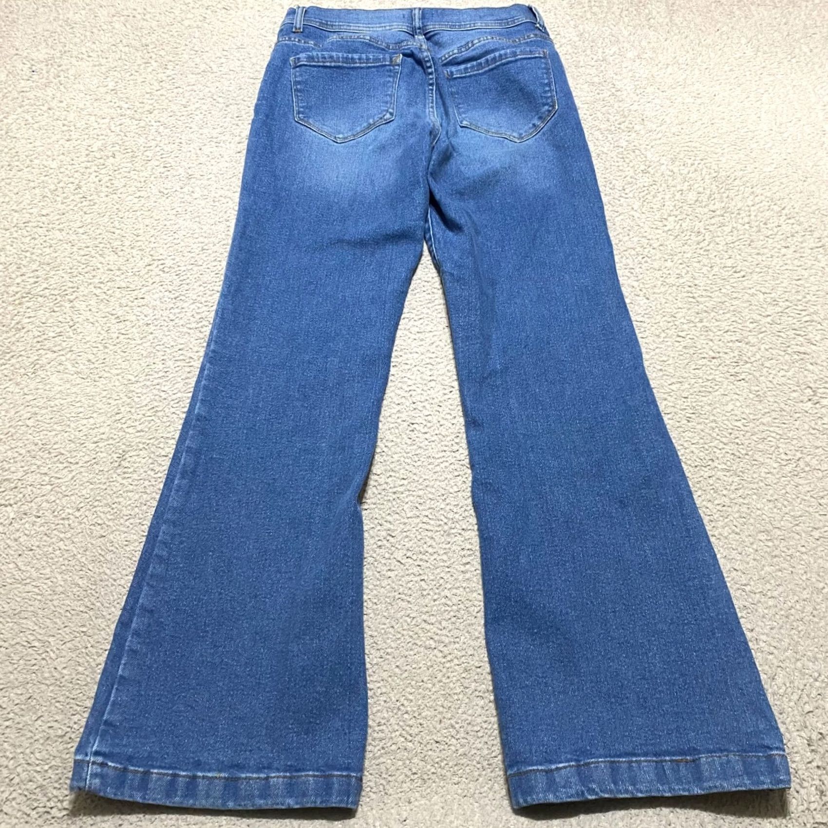 Vintage Kensie Jeans Jeans Blue Medium Wash High Rise Flared 8 Womens Denim Pants Regular 31in 5-Pocket Accent Button Stretch Cotton Polyester Spandex Size 30" / US 8 / IT 44 - 2 Thumbnail