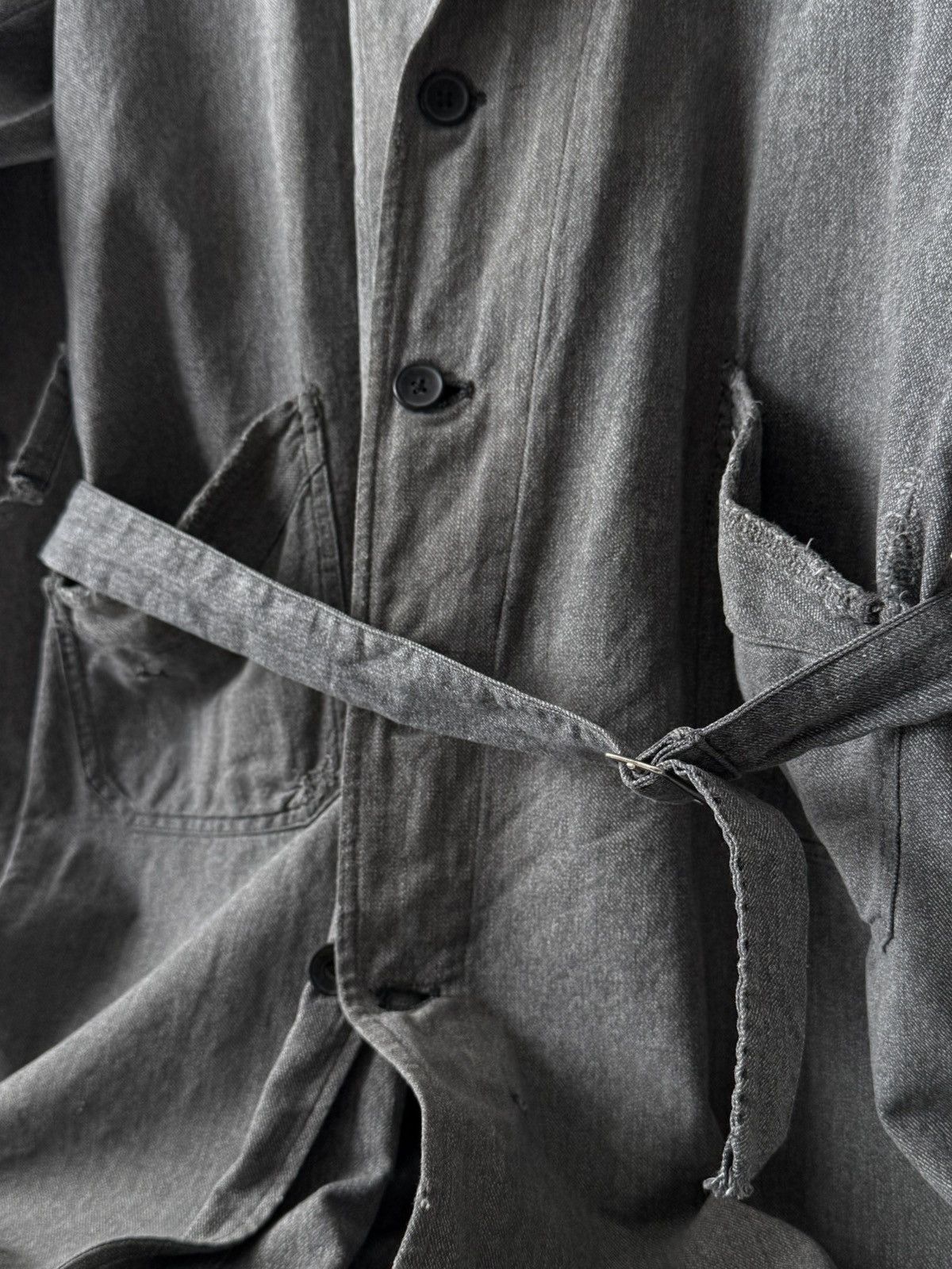 Vintage 1950s Women's Vintage French Workwear Chambray Atelier Coat Size US S / EU 44-46 / 1 - 2 Thumbnail