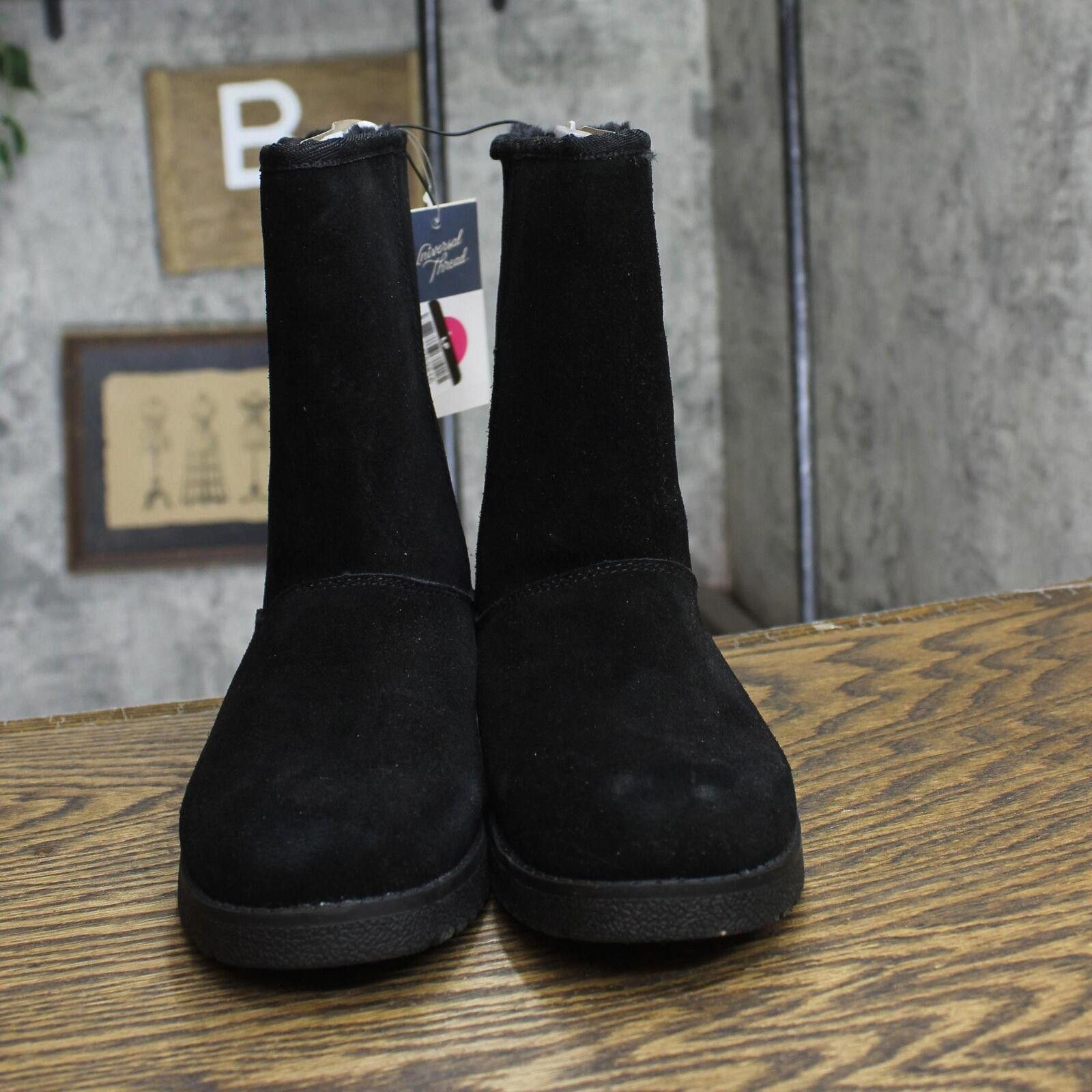 Designer Universal Thread Shearling Style Boots 88375485 Black 5M Size US 5 / IT 35 - 3 Thumbnail