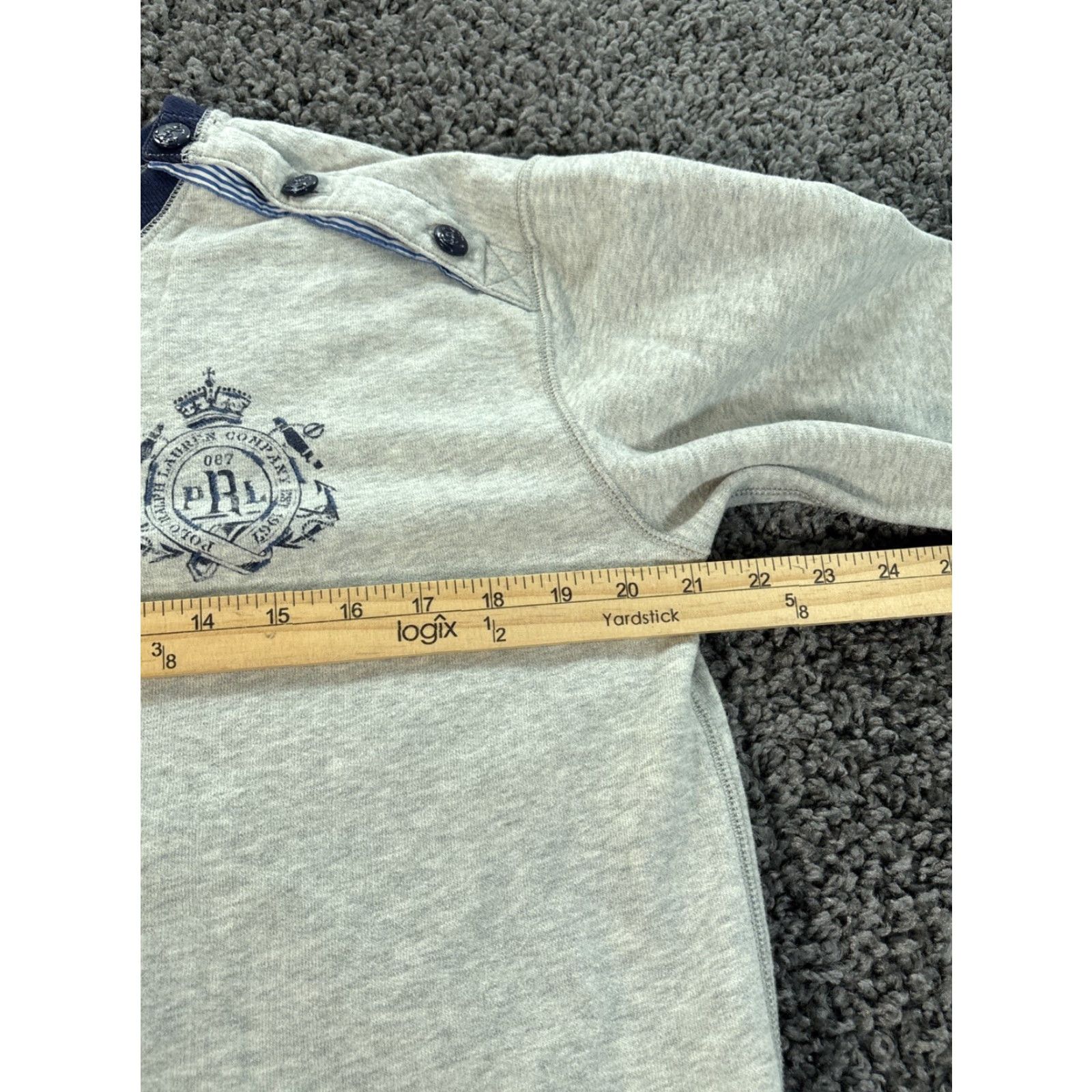 Polo Ralph Lauren Polo Ralph Lauren Sweatshirt Mens Medium Gray Naval Button Sailor Bomber Y2K Size US M / EU 48-50 / 2 - 3 Thumbnail