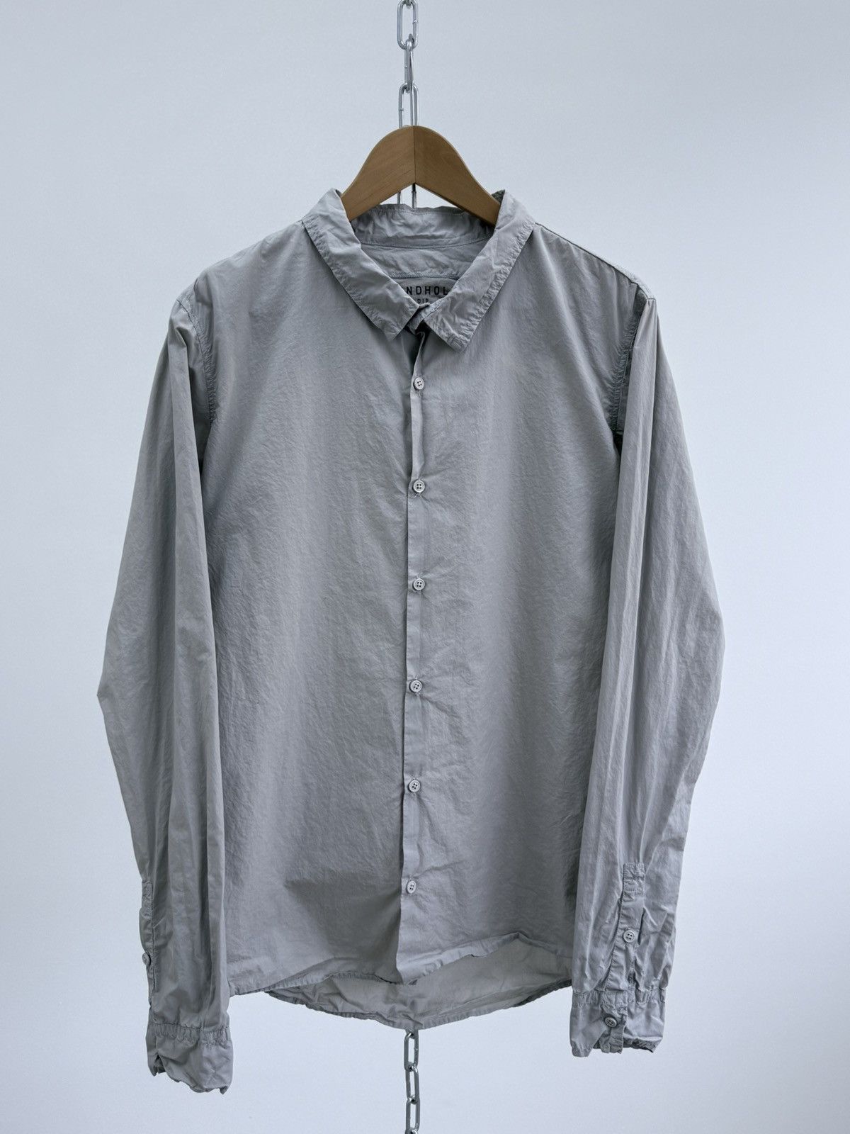 Rundholz Rundholz Dip Gray Cotton Button Up Shirt Size US S / EU 44-46 / 1 - 1 Thumbnail