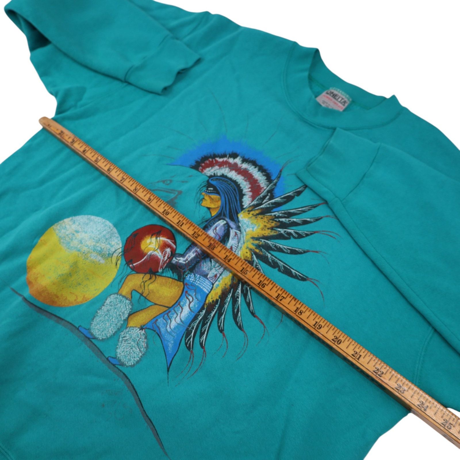 Vintage Vintage 90s Native American Sun Graphic Sweatshirt Size US XL / EU 56 / 4 - 7 Thumbnail